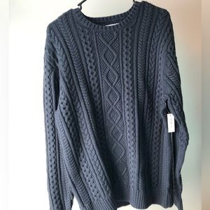 Amazon essential navy blue knit sweater.